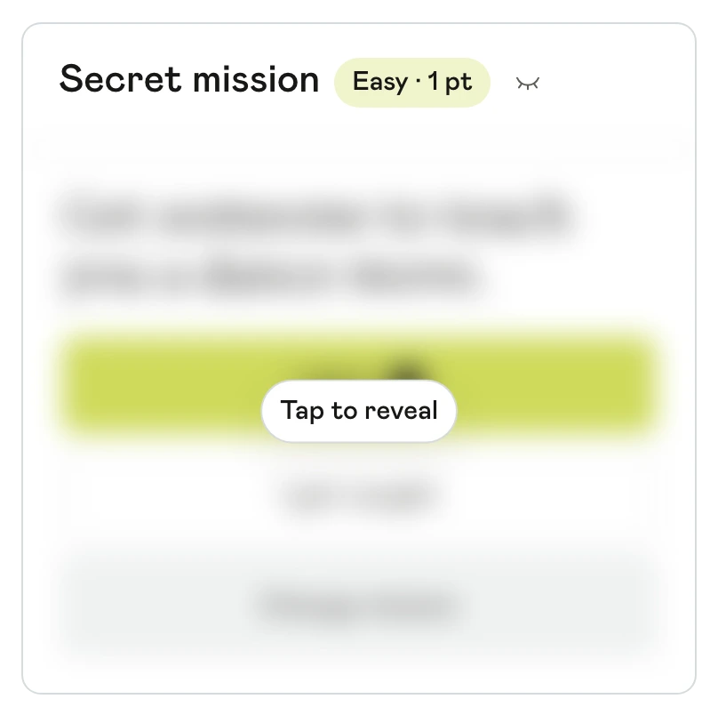 A secret mission hidden behind a Tap to reveal button