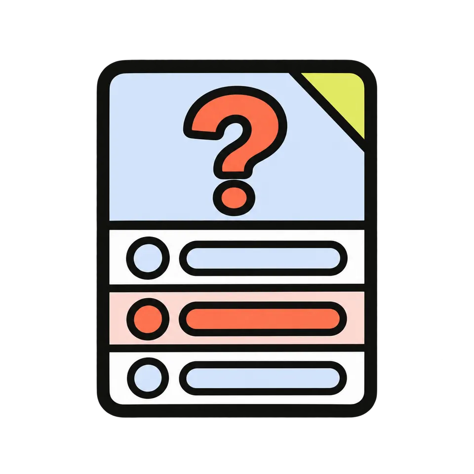 Quiz question cards